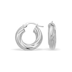 Buy LOVCIA Luxury Dazzling 14K White Gold Twisted Hoop Earrings Twist Hoop Earrings, Snap Back, Ring Collections, Metal Stamping, Beautiful Earrings, Vintage Gold, Chains Necklace, Ring Earrings, Jewelry Pieces