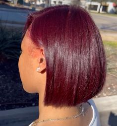 Burgundy Hair Bob Black Women, Burgundy Bob Black Women, Red Bob Black Women, Dark Red Bob, Burgundy Bob, Natural Hair Bob, Queens Crown, Red Bob, Black Hair Updo Hairstyles