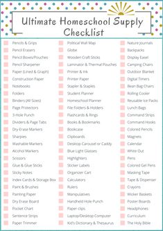 Ultimate Homeschool Supply Checklist Printable planneraddict #dailyplannerpdf #birthdayplanner Prek Homeschool Supplies, Homeschool Supplies List, Homeschooling Must Haves, Home School Supplies List, Homeschool Supply List, Auntie Things, Homeschool Checklist, Home School Supplies