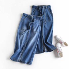 Midi Pencil Skirts, School Laboratory, Women Work Outfits, Pencil Skirt Fashion, Pencil Skirt Work, Belted Skirt, Womens Denim Skirts, Pencil Skirt Outfits, Cheap Skirts