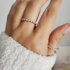 Stackable Solid Sterling Silver Ring, Bead Ring, High Polished Non Tarnish Metal: 925 Sterling Silver Finish: High Polished Band Width: 2.6mm Finish: Oxidized This Listing Is For One Band Only K E E P I N T O U Ch Https://Instagram.Com/Emmaverajewelry Https://Www.Facebook.Com/Emmaveradesign Thank You For Visiting My Shop Nickel-free Silver Stackable Rings, Classic Silver Stackable Nickel-free Rings, Tiny White Sterling Silver Stackable Rings, Cheap Nickel-free Stackable Sterling Silver Rings, Adjustable Nickel-free Sterling Silver Stackable Rings, Beaded Stacking Rings, Ring Stack, Beaded Rings, Stacking Ring