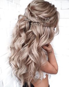 Wedding Hair Half, Long Hair Wedding Styles, Wedding Hairstyles Half Up Half Down, Wedding Hair Inspiration, Wedding Hair Down, Wedding Hairstyles For Long Hair, Half Up Hair, Bridal Hair And Makeup, Formal Hairstyles