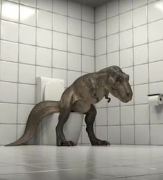 an image of a dinosaur in the bathroom