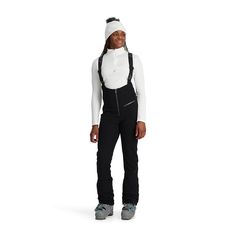 PRICES MAY VARY. EXO Shield 10k stretch recycled polyester plain weave with 10k/10k laminate and PFC-free DWR Airprene Neoprene YKK METALUXE antique chrome center front and lower leg gusset zippers Stretch and breathable waist construction at back corset for tailored fit Adjustable suspenders Futuristic Clothing, Lower Leg, Ski Boots, Fashion Performance, Ski Pants, Suspenders, Yoga Pants, Laminate, Black Pants