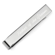 Designed with simplicity and quality, our Wedding Title Engravable Tie Bar can be engraved with the title your wedding party member holds as well as the date to memorialize that moment in time. Our tie bar will stand up to wear and maintain its sleek, shiny look thanks to being crafted from durable stainless steel. A perfect gift for your special day. Wedding Titles, Moment In Time, Tie Bar, Father Of The Bride, Bar Design, In Time, Special Day, Stand Up, Neck Tie