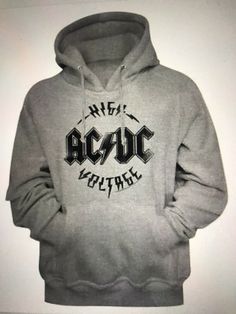 Here is a brand-new AC DC High Voltage Grey Concert Pull Over Hoodie Rock & Roll Band Album  Sweatshirt  Pit to pit measures twenty three inches Email with questions Concert Hoodie, Male Aesthetic, Band Hoodies, Pull Over Hoodie, High Voltage, Ac Dc, Rock And Roll, The Twenties, Active Wear