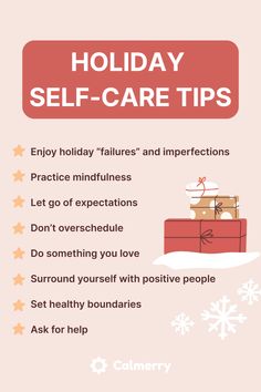 Christmas is about showing your loved ones you care about them, but there’s another form of love that’s even more important: self-love. To manage family-related stress, take care of yourself first. *** Christmas self care | holiday self care | holiday stress #christmasselfcare #christmasstress #holidaystress #selfcareideas #selfcareforwinter Holiday Self-care, New Year Self Care, Christmas Self Care, Holiday Self Care, Christmas Therapy, Happiness Jar, Happy Jar, Healthy Mood, Hello November