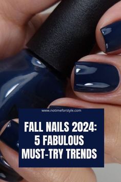 Discover the top 5 must-try trends for your fall nails in 2024, from metallic finishes to deep burgundy hues. Fall Plum Nail Colors, October Nail Polish Colors, Nail Trends November 2024, Short Nail Winter Colors, Fall 2024 Dip Nail Colors, Dark Opi Nail Colors, Gel Nails 2024 Trends Fall, December Nail Ideas Short Simple, Dark Jewel Tone Nails