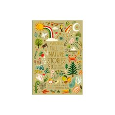 a book with illustrations on it and the words world full of nature stories written in green