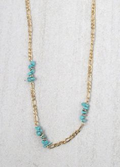 Stone Necklace Gold/Teal JEWELRY - Shop Miss A Blue Delicate Chain Necklace, Turquoise Charm Necklace With Delicate Chain, Turquoise Adjustable Chain Necklace, Adjustable Turquoise Chain Necklace, Blue Dainty Chain Necklace With Delicate Chain, Dainty Blue Chain Necklace With Delicate Chain, Blue Dainty Chain Necklace, Dainty Blue Delicate Chain Necklace, Adjustable Gold Necklace With Gemstone Accents