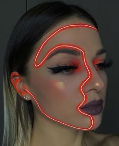 Neon Halloween Makeup, Halloween Ios, Halloween Makeup Clown, Holloween Makeup, Cute Halloween Makeup, Neon Makeup, Cool Halloween Makeup, Face Art Makeup, Face Paint Makeup