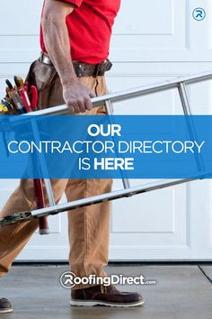 a man carrying a ladder and tools in his hand with the words our conductor directory is here