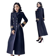 Description: Look great, feel wonderful and sophisticated, wearing this premium top quality elegant wool coat. This an awesome wool coat to add to jacket collection. Soft to the touch, and very smooth to feel, your can always drape yourself during the cool and cold season, with this valuable and well designed luxury style wool coat. This is an excellent coat to own and to wear, without sacrificing elegance and great style. Also, this is a superb coat as a gift to yourself or to your loved ones t Elegant Navy Peacoat With Lapel Collar, Navy Winter Office Blazer, Elegant Navy Double-breasted Peacoat, Navy Elegant Wool Coat For Formal Occasions, Elegant Blue Wool Coat, Elegant Long Sweater Coat For Formal Occasions, Elegant Blue Long Sleeve Wool Coat, Elegant Long Sleeve Blue Wool Coat, Elegant Blue Peacoat For Office