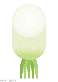 an illustration of a white and green object