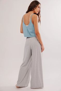 Out And About Pants | Free People Solid Wide Leg Sleepwear For Spring, Solid Color Wide Leg Sleepwear For Spring, Solid Color Wide Leg Sleepwear For Relaxation, Cotton Wide Leg Sleepwear For Relaxation, Wide Leg Cotton Sleepwear For Relaxation, Comfortable Wide-leg Sleepwear With Elastic Waistband, Comfortable Wide Leg Sleepwear With Elastic Waistband, Casual Cotton Sleepwear For Relaxing At Home, Cotton Wide-leg Sleepwear For Lounging