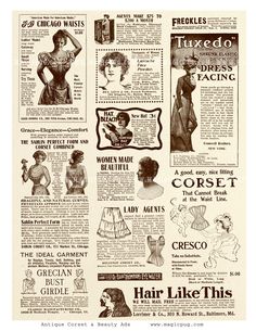 an old newspaper advertisement with women's hair and beauty products on it, from the early 20th century