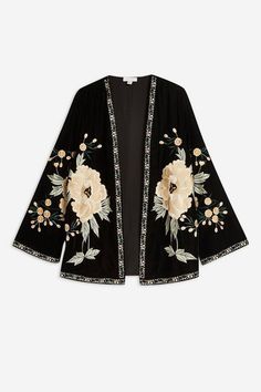 Modern Kimono Fashion, Modern Kimono, Fashion Wishlist, New Clothes, Velvet Jacket, Topshop Outfit, Kimono Jacket