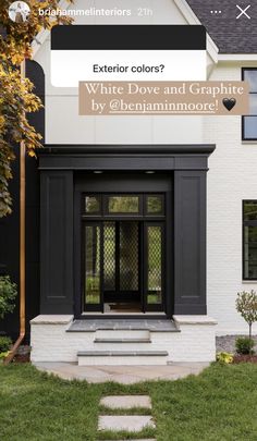 an exterior color scheme with black and white