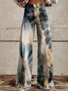 Lasaky - Leisurely Pants in Lightweight Cowhide Fabric Cowhide Fabric, Xmas Dress, Womens Wide Leg Pants, Casual Wide Leg Pants, Stylish Pants, Cargo Skirt, Aesthetic Grunge, Trouser Suits, Grunge Fashion