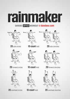 a poster with instructions for how to use the rainmaker on an office worker's chair