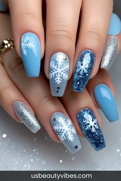 Embrace the chilly season with 20+ holiday nails winter-inspired designs, showcasing snowflakes, icy blues, and frosted glitter. #HolidayNailsWinter #WinterNails #FestiveNails Winter Wonderland Nail Designs, Holiday Nails Winter, Nails Winter, Winter Inspired, Festival Nails, Icy Blue, Holiday Nails