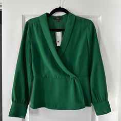 Brand New With Tags: Jcrew Blazer Blouse Top Size 4 This Top Is Absolutely Beautiful! Perfect To Wear Around The Holidays. Zipper On The Side. Fitted Look. Sadly This Doesn’t Fit Anymore And Need To Part With It. My Loss Is Your Gain! Elegant Green Top For Workwear, Elegant Green Tops For Workwear, Elegant Green Top For Work, Fitted Long Sleeve Top For Spring Workwear, Chic Green Top For Work, Chic Green Tops For Work, Green Long Sleeve Office Tops, Green Long Sleeve Top For Office, V-neck Long Sleeve Top For Work In Spring