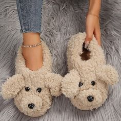 Category:Slippers; Upper Materials:Elastic Fabric; Season:Fall,Spring   Fall; Heel Type:Flat Heel; Gender:Women's; Style:Casual,Comfort,Minimalism; Heel Height(inch):<1; Outsole Materials:TPR; Occasion:Daily,Home; Closure Type:Loafer; Pattern:Dog; Listing Date:09/13/2023; 2024 Trends:Fuzzy Slippers Fluffy Slippers,House Slippers; Foot Length:null; Foot Width:null Diy House Slippers, House Shoes Women's, Fall Heel, Slippers Fluffy, Fur Loafers, Suede Flats Shoes, Fluffy Slippers, Rainbow Candy, Fuzzy Slippers