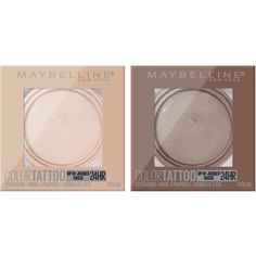 Maybelline Color Tattoo 24HR Longwear Cream Eyeshadow, Front Runner & High Roller Maybelline Color Tattoo, Runners High, High Roller, Front Runner, Cream Eyeshadow, Color Tattoo, Maybelline, Tattoos