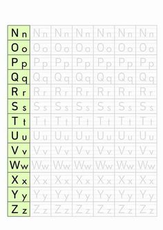 the alphabet is shown in green and white