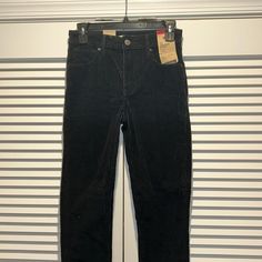 Perfect For Cold Days Levi's Fitted High Waist Pants, Levi's High Rise Bottoms For Workwear, Levi's High-rise Bottoms For Workwear, Levi's Stretch Black Bottoms, Black Stretch Levi's Bottoms, Levi's Black Stretch Bottoms, Corduroy Pant, Corduroy Pants, Cold Day