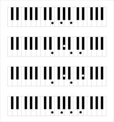 the piano keys are arranged in rows