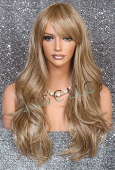 Blond Cenușiu, Sand Blonde Hair, Long Layers With Bangs, Layered Bangs, Black Hair Video, Blend Wig, Color Rubio, White Blonde, Long Layered Hair