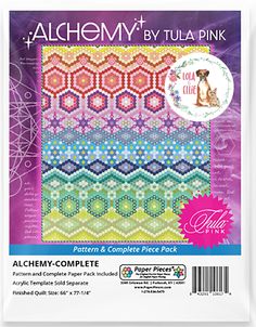 the alchemy by tulla pink pattern is shown in front of a purple background