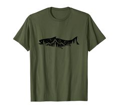 PRICES MAY VARY. Fishing Shirt for Men Mountain and Forest Silhouette Adventure Outdoor Fishing is perfect fishing outfit for men or women on 4th of july and fishing season Grab it for yourself or as a gift for your grandpa, dad, uncle, who loves fishing outdoor picnic and adventure, wear it when go to go fishing and show your love for bass fish and your country Lightweight, Classic fit, Double-needle sleeve and bottom hem Cricut Fishing Shirt Ideas, Fishing Outfit, Mountain And Forest, Fish Shirt, Forest Silhouette, Mountain Silhouette, Outfit For Men, Bass Fish, Boy Fishing