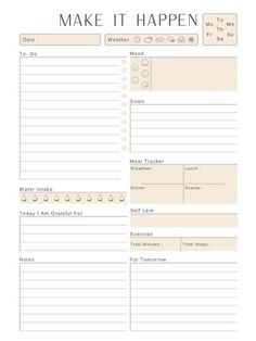 the daily planner is shown in white and has two lines on each side, one line with