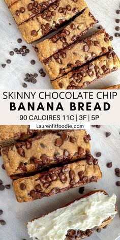 Lauren Fit Foodie, Chocolate Chip Banana, Fit Foodie, Chocolate Chip Banana Bread, 140 Pounds, Banana Chocolate Chip, Banana Healthy, Healthy Sweets Recipes, Banana Recipes