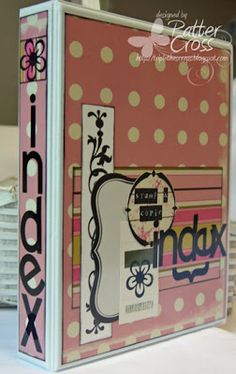 the inside of a binder is decorated with polka dots