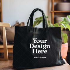 Instantly enhance your online store with our high-quality digital download of this blank tote bag mockup image! Perfect for showcasing your unique designs and artwork. By using our mockups, you can easily place your artwork on the bag and create a stunning visual representation of your products. ⚡ INSTANT DOWNLOAD: Your JPG file at size 2000px x 2000px is instantly downloaded after your payment has cleared with Etsy. No physical product will be sent to you. No refund on digital products. More information about Etsy downloads can be found here: https://www.etsy.com/help/article/3949 If you have trouble using this file, please contact me - I'm happy to help! ⚡ TERMS OF USE: You are allowed to use this product for personal and commercial use. You cannot resell this digital file. By utilising Customizable Eco-friendly Black Bags, Customizable Black Canvas Bag For Daily Use, Customizable Black Canvas Bag For Everyday Use, Blank Tote Bag, Bag Mockup, Visual Representation, Online Shops, Black Canvas, Jpg File