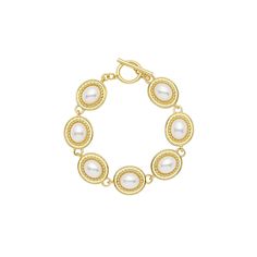 Add an elegant vintage-inspired touch to any ensemble with this simulated pearl gold tone link bracelet from Emberly. Click on this JEWELRY & WATCHES GUIDE to learn about fit, styles, materials and more! Add an elegant vintage-inspired touch to any ensemble with this simulated pearl gold tone link bracelet from Emberly. Click on this JEWELRY & WATCHES GUIDE to learn about fit, styles, materials and more! FEATURES Length: 7.5 in. Closure: toggle Nickel free Metal: zinc Material: acrylic Plating: Classic Metal Pearl Bracelet For Formal Occasions, Elegant Metal Pearl Bracelet, Elegant Round Metal Pearl Bracelet, Link Bracelets, To Learn, Vintage Inspired, Jewelry Watches, Gold Tones, Plating