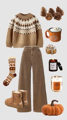 Pinterest Autumn Outfits, Cozy Autumn Clothes, Fall Outfits Lounge, Campfire Outfit Fall Casual, Fall Autumn Outfit, Fall Outfits Aesthetic School, Fun Autumn Outfits, Casual Hufflepuff Outfit, Neutral Aesthetic Clothing