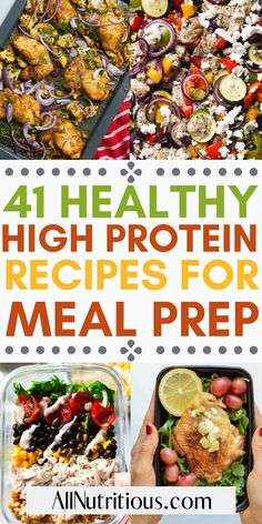 four healthy high protein recipes for meal prep