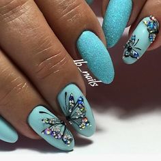 Cute Nail Colors, Butterfly Nail Designs, Gel Pedicure, Floral Nail Designs, Butterfly Nail Art, Pedicure Designs, Best Nail Art Designs, Spring Nail Art, Trendy Nail Design