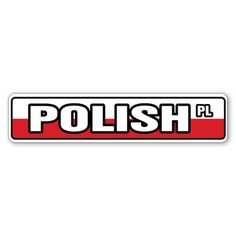 polish pl sticker with the word polish in red and white letters on a white background