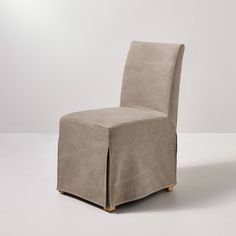 a chair with a white cover on it