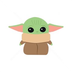 a baby yoda with a scarf around it's neck