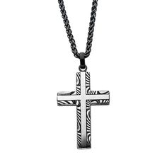 in stock Cross Wall Decor, Catholic Jewelry, Wall Crosses, Damascus, Men Necklace, Cross Pendant, Lobster Claw, Cross Necklace, Stainless Steel