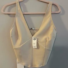 Abercrombie Tank Light Tan Size Medium V-Neck Never Worn - New With Tags Textured Tank Top, Taupe Sweater, Babydoll Tank Top, Chiffon Tank Tops, Babydoll Tank, Ribbed Shirt, High Neck Tank Top, High Neck Tank, Lace Camisole