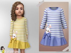 Mod For Sims 4, Toddler Formal Dresses, Sims 4 Toddler Clothes, Bunny Applique, Sims 4 Cc Kids Clothing, Sims 4 Children, Sims 4 Teen