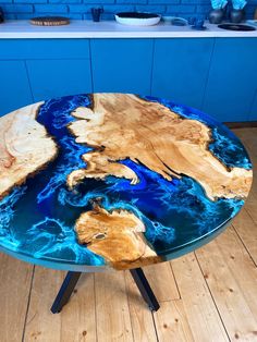 a table that has been made to look like the earth