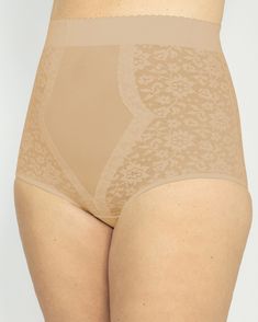 This extra firm, lace control brief shapes and holds while still looking beautiful. • Firm Control High Waist Brief. • 4-way stretch fabric center panel for a more flexible fit. • The hidden elastic band enhances the waistline. • Body-77% Nylon/23% Spandex; Panty Panel-100% Cotton. • Machine wash warm; No bleach; Line dry. • Imported. Shaper Panty, The Firm, High Waisted Briefs, Shape Wear, 4 Way Stretch Fabric, Shapewear, Elastic Band, Briefs, Women's Intimates